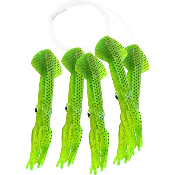 Mold Craft 6009D Squid Daisy Chains 9in Chartreuse Metal/Flake