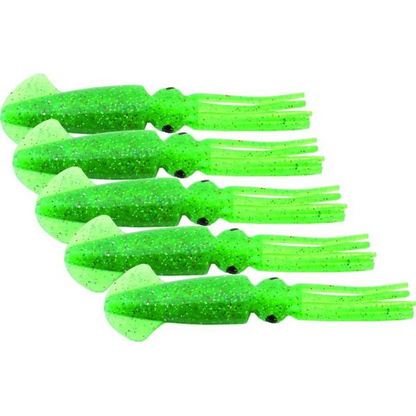 Mold Craft Squirt Squid Lure 9in Unrigged - Green Metal/Flake