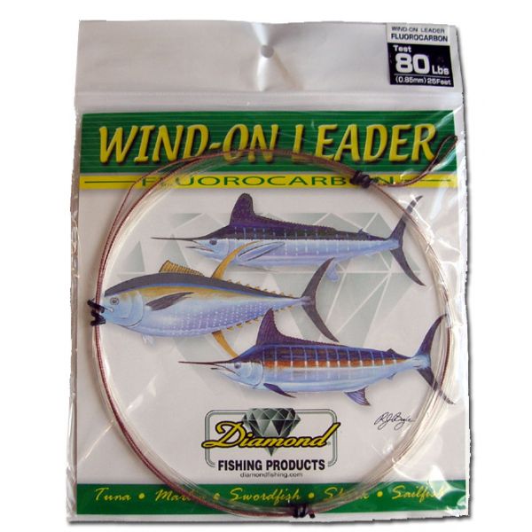 Momoi 90016 Fluorocarbon Wind On Leader 80lb .855mm Clear