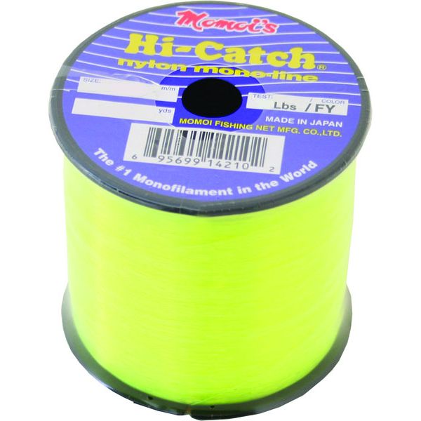 Momoi Hi-Catch 12Lb 1/4Lb Spool Fluorescent Yellow