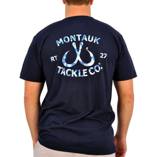 Montauk Tackle Company Camo Logo Short Sleeve Shirt - Size Medium