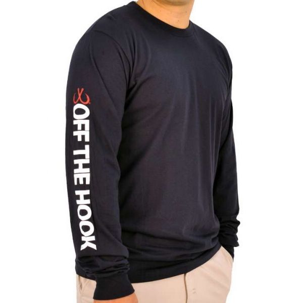 Montauk Tackle Company Long Sleeve Cotton T-Shirt - RT27 Navy - Large