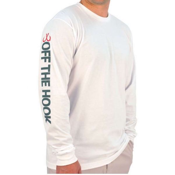 Montauk Tackle Company Long Sleeve Cotton T-Shirt - White - Medium