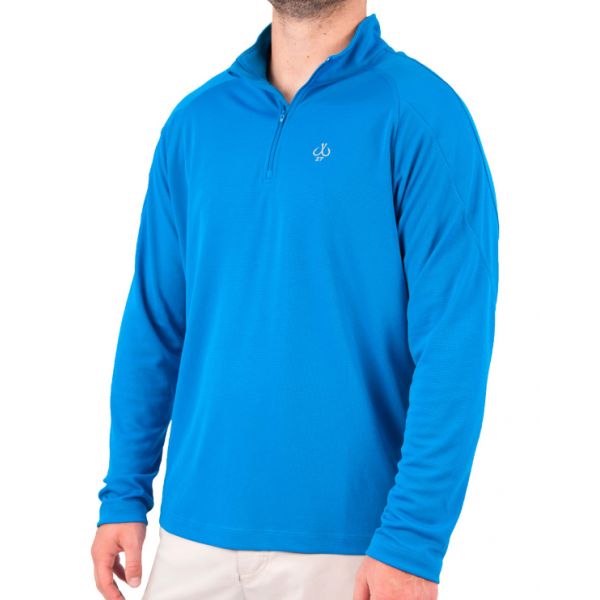 Montauk Tackle Company Men's Performance 1/4 Zip Shirts - Blue 3XL