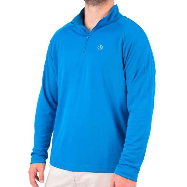 Montauk Tackle Company Men's Performance 1/4 Zip Shirts - Blue - Small