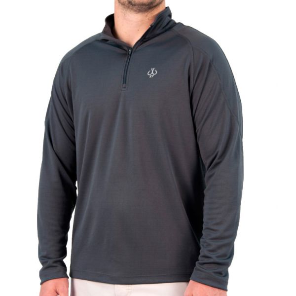 Montauk Tackle Company Men's Performance 1/4 Zip Shirt - Grey 3XL