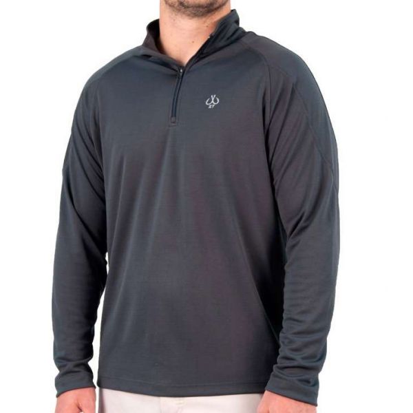 Montauk Tackle Company Men's Performance 1/4 Zip Shirt - Grey - Small