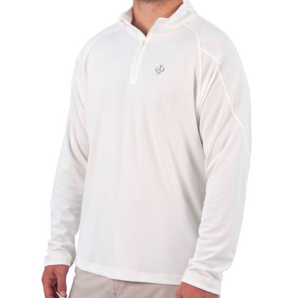 Montauk Tackle Company Men's Performance 1/4 Zip Shirt - White 3XL