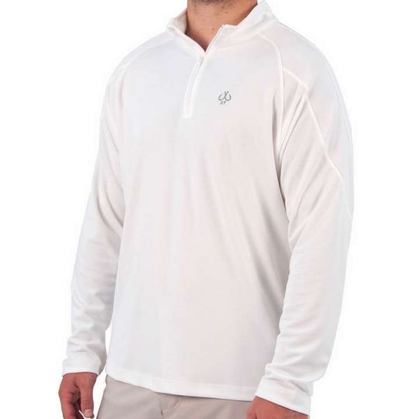 Montauk Tackle Company Men's Performance 1/4 Zip Shirt - White - Small