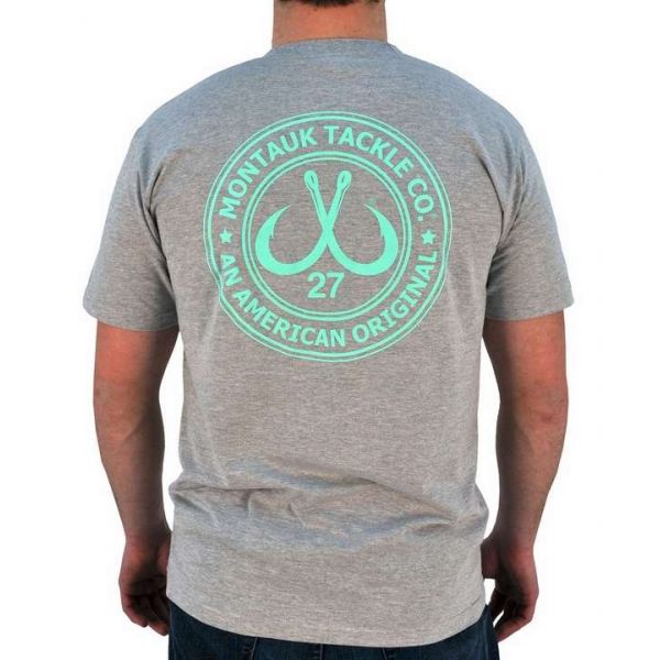 Montauk Tackle Circle Logo S/S T-Shirt Heather/Mint Logo - Medium