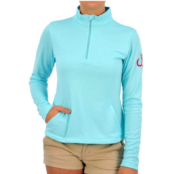 Montauk Women's Performance 1/4 Zip Shirt Aqua