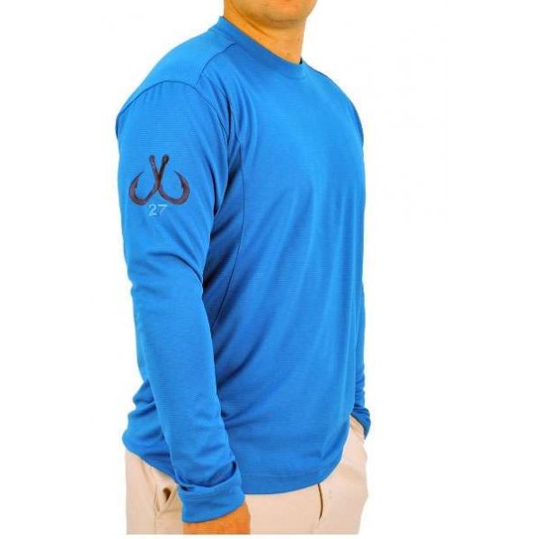 Montauk Tackle Crew Neck MTCDryprotect Shirt Napeaque Blue - Small