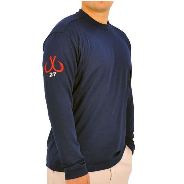 Montauk Tackle Crew Neck MTCDryprotect Shirt Navy - Size Small