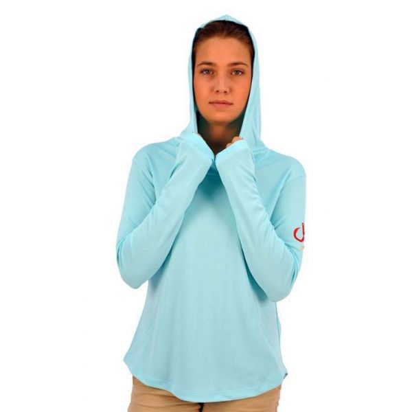 Montauk Women's Performance Hoodie Aqua - Size Small