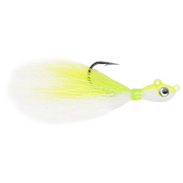 Mustad BEB-1/2-WCH Big Eye Bucktail Jig 1/2oz Chartreuse/ White