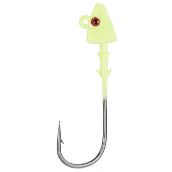 Mustad SD840 Elite Shad/Darter Jig Head Lure 1/2oz Glow Green