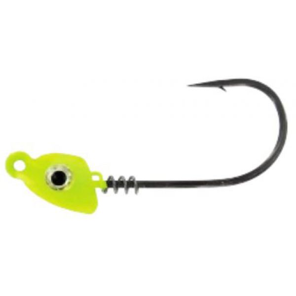 Mustad Impact Spring Jig Head - 1/16oz - Chartreuse