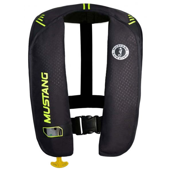 Mustang MD2014 MIT 100 Inflatable Manual PFD Black/Fl Yellow-Green