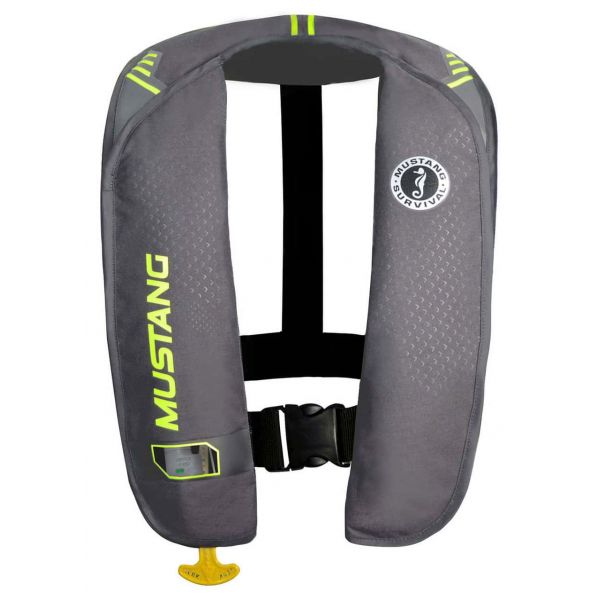 Mustang MD2014 MIT 100 Inflatable Manual PFD Gray/Fl Yellow-Green