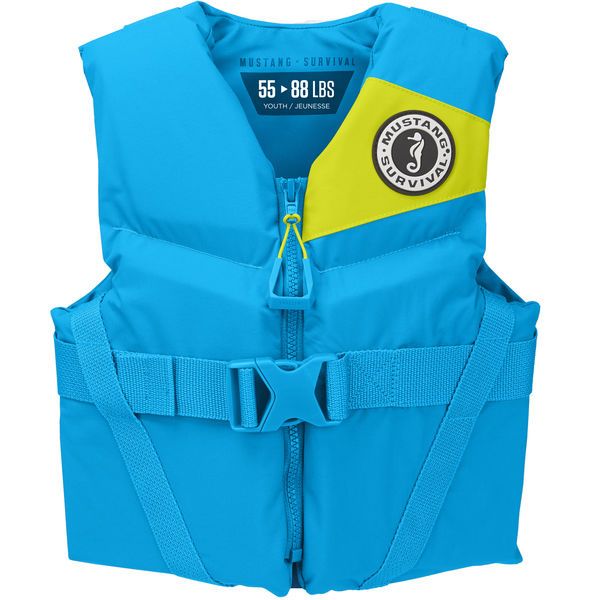 Mustang REV Youth PFD Vest - Azure Blue