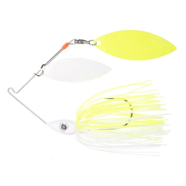 Nichols Pulsator Metal Flake DW Spinnerbait - 1/2oz - White & Chart