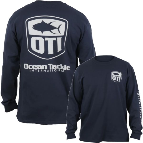 Ocean Tackle International Tuna Logo Long Sleeve Shirt - Navy - 2XL