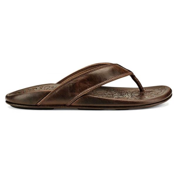 OluKai Waimea Men's Sandal - Dark Wood/Dark Wood - Size 7