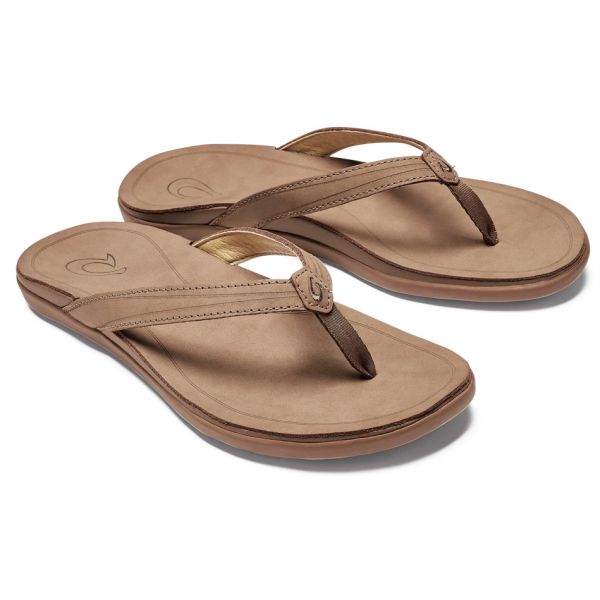 OluKai 'Aukai Women's Leather Sandal - Tan - 10