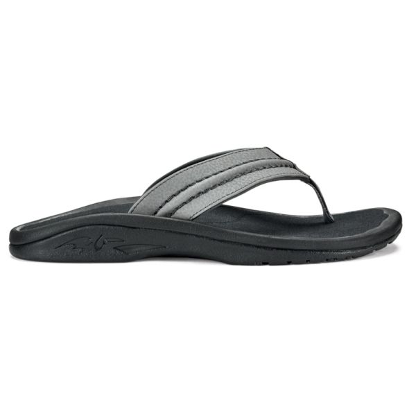 OluKai Hokua Mens Sandal - Sharkskin/Dark Shadow - 10