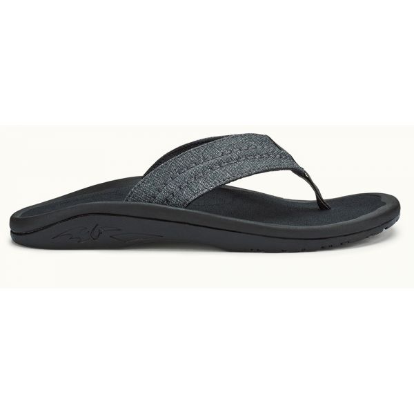 OluKai Hokua Mesh Men's Sandal - Dark Shadow/Dark Shadow - 10