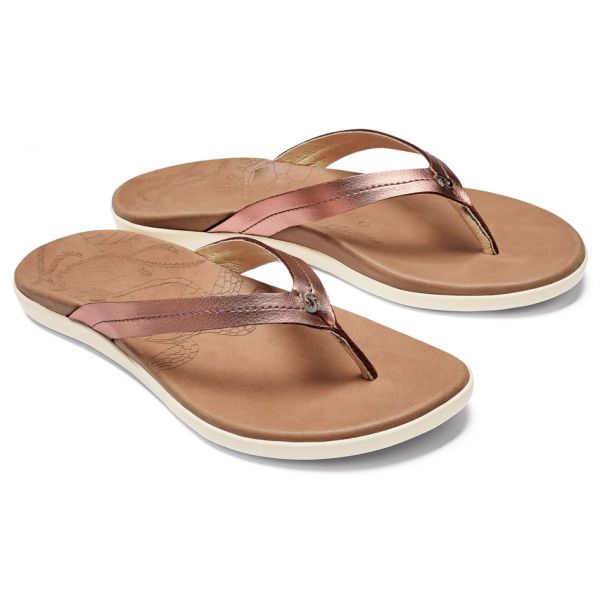 Olukai Honu Women's  Sandal - Pink/Copper Sahara - 10