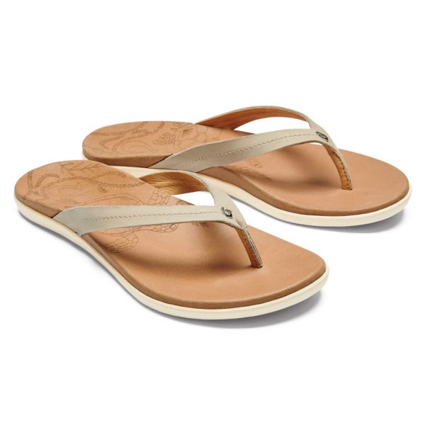 Olukai Honu Women's  Sandal - Tapa/Golden Sand - 10