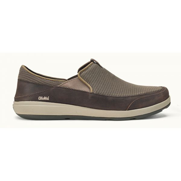 OluKai Makia Men's Shoe - Mustang/Dark Wood - 10.5