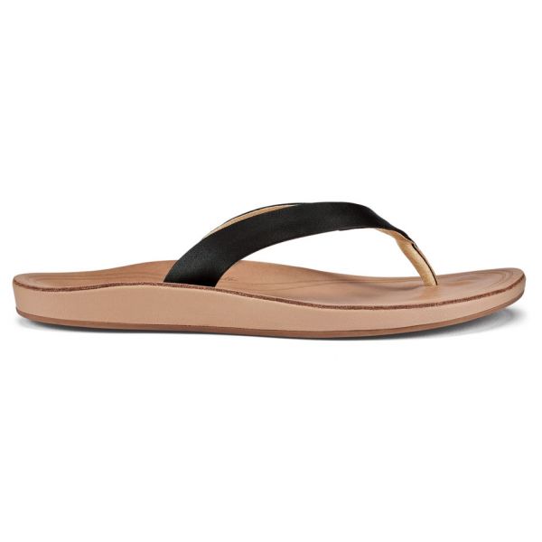 OluKai Nonohe Women's Sandal - Black/Golden Sand - 10