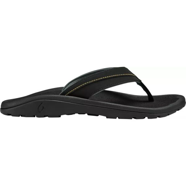 OluKai Ohana Koa Men's Sandal - Black/Sunrise - 10