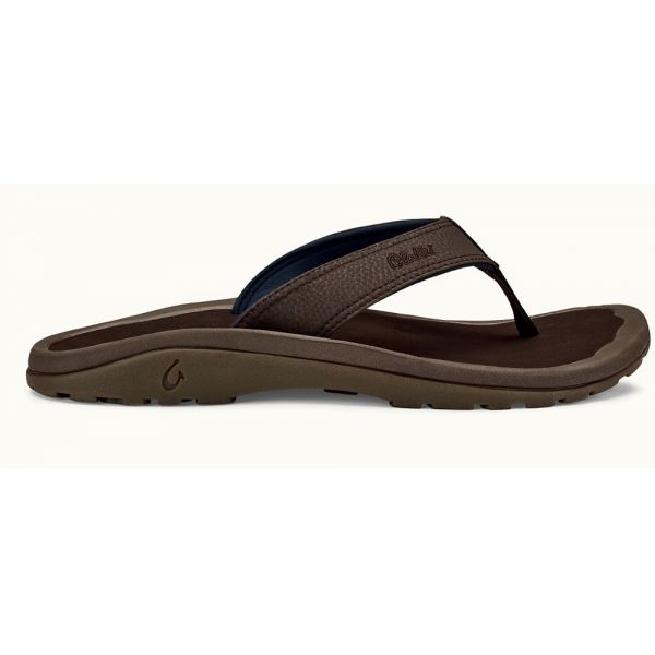 OluKai Ohana Men's Sandal - Dark Wood/Dark Wood - 10