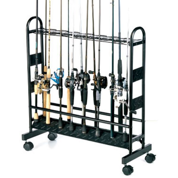 Organized Fishing CMR 16-Rod Industrial Metal Rolling Rod Rack