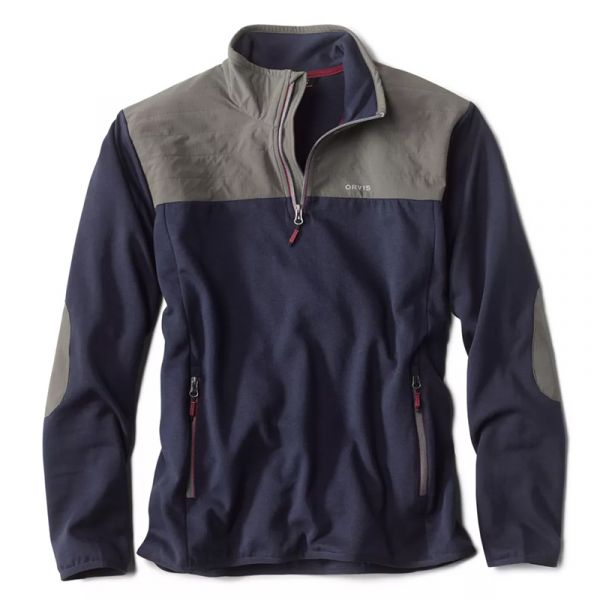 Orvis 1/4 Zip Hybrid Shirt - Navy/Grey - Large