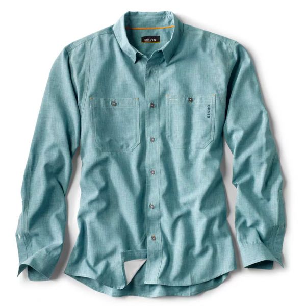 Orvis Chambray Long Sleeve Work Shirt - Tropic Blue - 2X-Large