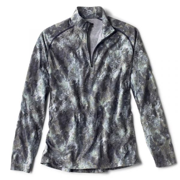 Orvis Dri-Release Quarter Zip Shirt - Blue Wash Print - 2X-Large