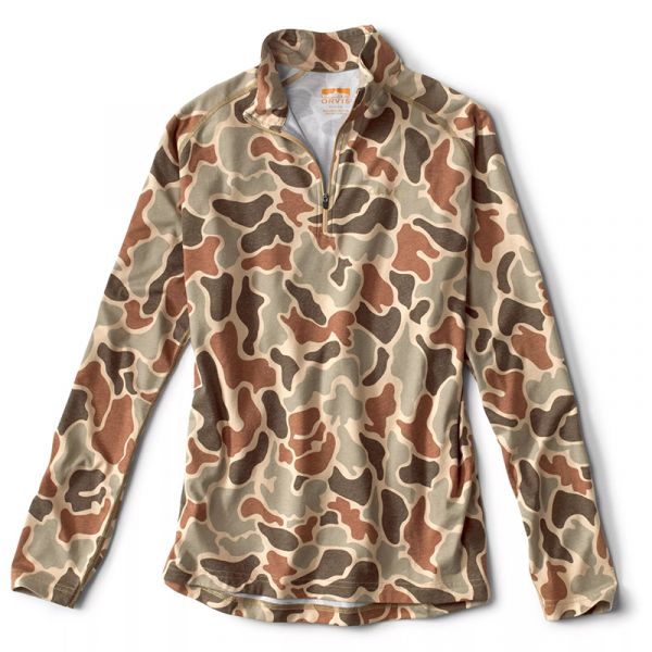 Orvis Dri-Release Quarter Zip Shirt - Brown Camo - 2X-Large