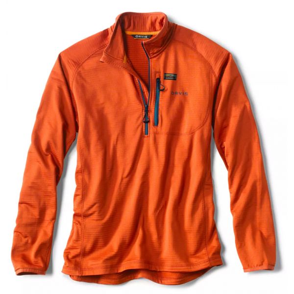 Orvis Horseshoe Hills 1/4 Zip Fleece - Burnt Orange - Large