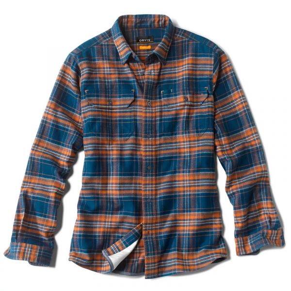 Orvis Mid Mountain Tech Flannel Shirt - Burnt Orange - Medium