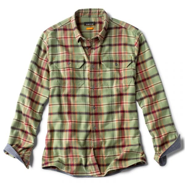 Orvis Mid Mountain Tech Flannel Shirt - Desert Green - Large