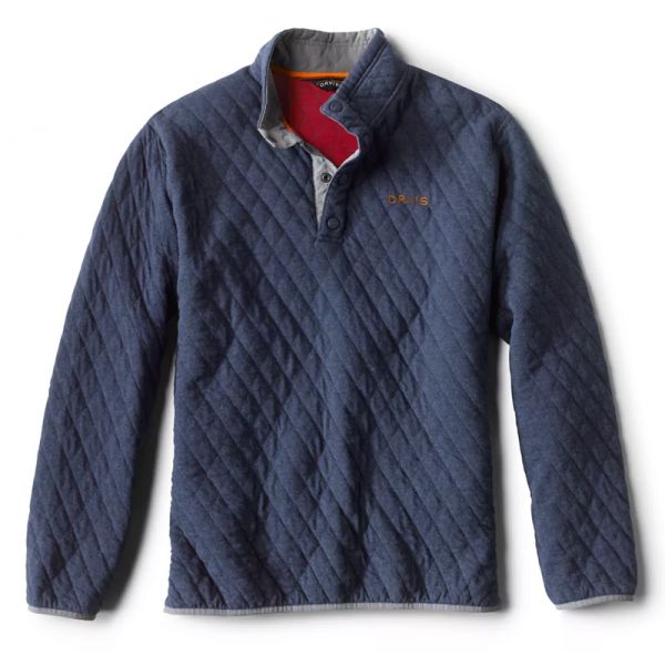 Orvis Outdoor Quilted Snap Sweatshirt - Navy - 2X-Large