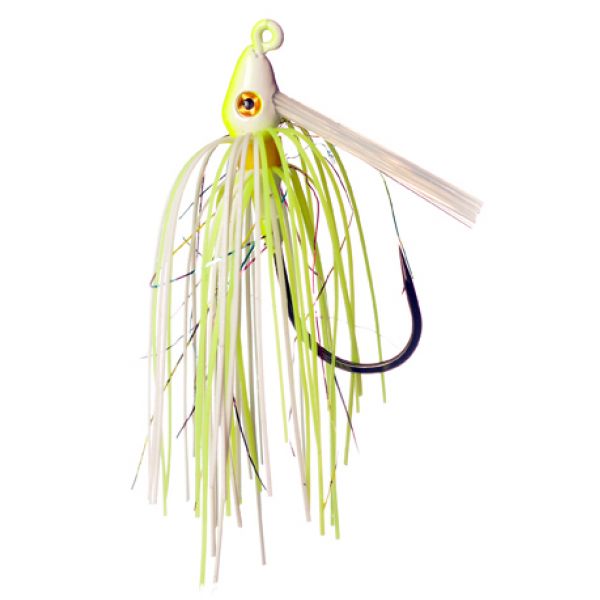 Outkast Tackle Pro Swim Jig - 1/4oz - White/Chartreuse