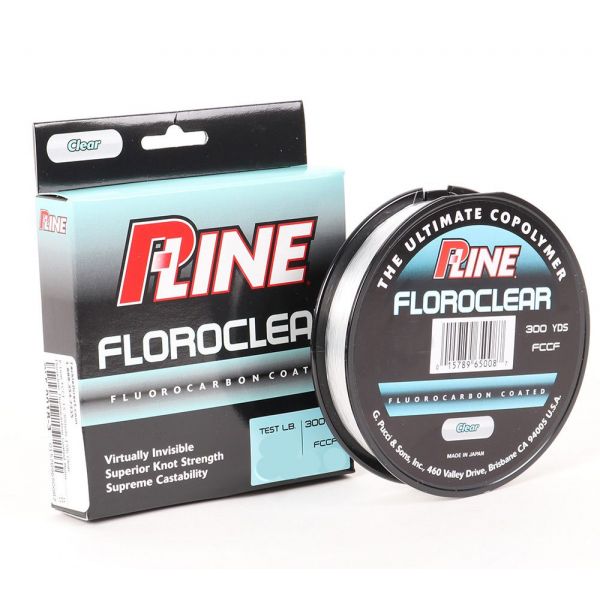 P-Line Floroclear Fluorocarbon Coated Mono Line - 10lb - 300yds