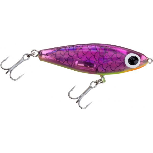 Paul Brown SD-05 Soft-Dine Suspending Twitchbait - Purple/Chartreuse