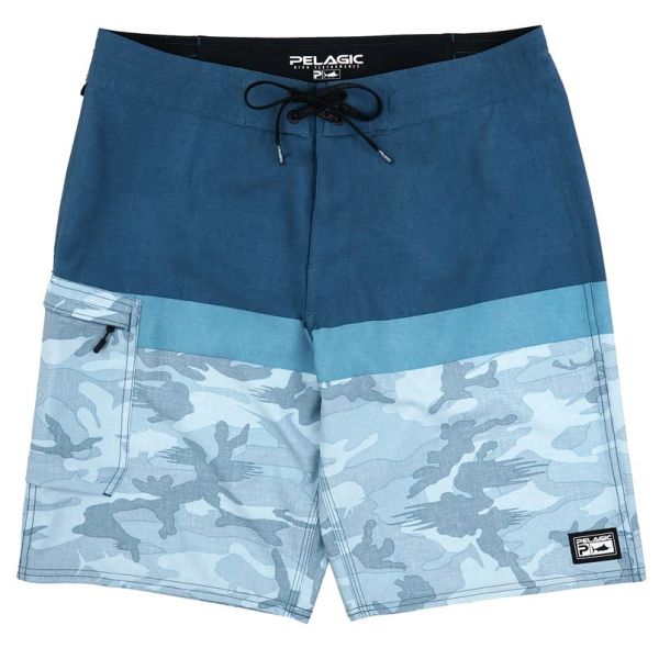 Pelagic Blue Water Fishing Shorts - Fish Camo Slate - 30