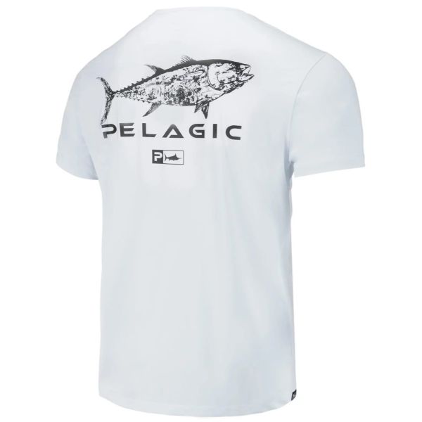 Pelagic Gyotaku Tuna Premium UV Tee - White - Large